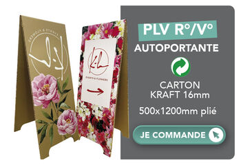 PLV autoportante carton Kraft 16mm