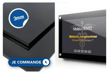 Plexi noir 3mm impression blanc